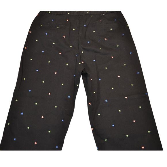 Harve Benard Women's Crop Black Pants with Embroidered Polka Dots Size 10 Fun - Picture 3 of 7